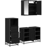 Set namještaja za kupaonicu 3 kom. Crni hrast 80 x 33 x 60 cm | shoptok.hr