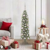 vidaXL Umjetno vitko božićno drvce s stalakom Zelena i bijela 120 cm | shoptok.hr