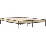  Okvir za krevet boja hrasta 140x190cm konstruirano drvo i metal | shoptok.hr