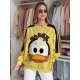 DStreet Bluza damska oversize z naszywkami CUTE MAKEX żółta | Shoptok.si