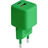 Napajalnik USB-C PD 30 W in USB-A 18 W QC GaN iz kolekcije Colorum, Zelena, (5000497786)