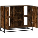 vidaXL Komoda dimljeni hrast 92x35x76 cm konstruiran les | Shoptok.si