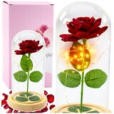 Eternal Rose In Glass Dome LED Lighting Red 21x11cm Cene