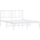  Metalni okvir za krevet s uzglavljem bijeli 135x190 cm | Eponuda.com