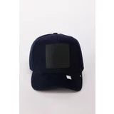 AC&Co / Altınyıldız Classics Men's Navy Blue 100% Cotton Hat with Replaceable Stickers