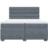  Krevet s oprugama i madracem tamnosivi 200x200 cm baršunasti | shoptok.hr