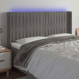  Uzglavlje svjetlosivo 203 x 16 x 118/128 cm baršunasto | shoptok.hr