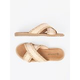 Shelvt Beige women's braided flip-flops | Shoptok.si