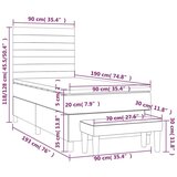Box spring postelja z vzmetnico svetlo siv 90x190 cm žamet, (20902340) | Shoptok.si