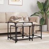 The Living Store Klubske mizice 2 kosa s prozorno stekleno površino jeklo - Komplet Mizic, (21657676) | Shoptok.si