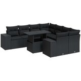 vidaXL 9-dijelni set vrtnih sofa s jastucima crni od poliratana | shoptok.hr