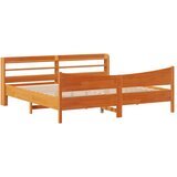 Maison Chic Posteljni okvir - Dvoposteljna postelja - Zakonska postelja z vzglavjem voščeno rjava 180x200 cm borovina, (21693764) Cene