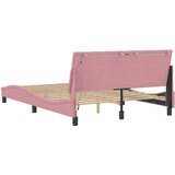  Okvir kreveta s LED-om bez madraca Hanko ružičasti 140 x 190 cm baršunasti | shoptok.hr