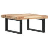  Zidna polica za umivaonik od čelika i masivnog bagremovog drva Smeđa 50 x 50 x 4 cm | shoptok.hr