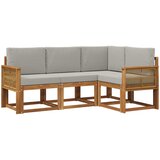  Set vanjskih sofa 4 kom. Prirodna i svjetlosiva Poliester | shoptok.hr
