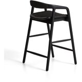Kave Home Črn barski stol z nasloni za roke iz masivnega hrasta (višina sedeža 65 cm) Derile – | Shoptok.si