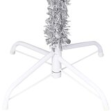  Umjetno osvijetljeno božićno drvce i kuglice srebrno 120 cm PET | shoptok.hr
