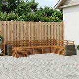  Set vanjskih sofa 8 kom. Prirodna Čvrsto drvo akacije Smeđa 314 x 195,5 x 73 cm | shoptok.hr