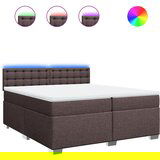  The Living Store Box spring postelja z vzmetnico temno rjav 200x200 cm blago - Box Spring Postelja, (21497019) | Shoptok.si