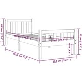  Okvir za krevet od masivnog drva 75 x 190 cm 2FT6 jednokrevetni | shoptok.hr