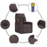  Masažni naslonjač od tkanine tamnosmeđi | shoptok.hr