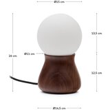 Kave Home Tamno smeđa stolna lampa od masivnog kaučuka (visina 26 cm) Okeni – | shoptok.hr