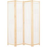 vidaXL Sobna pregrada s 4 panela od tkanine 160 x 170 x 4 cm krem | shoptok.hr