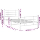  Metalni okvir kreveta uzglavlje i podnožje bijeli 107x203 cm | shoptok.hr