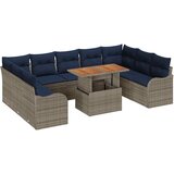 vidaXL Vrtna sedežna garnitura 10 pcs siva in mornarsko modra, (5000021809) | Shoptok.si