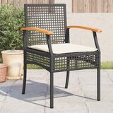 Maison Chic Vrtni stoli - Stol za vrt z blazinami 4 kosi črn poli ratan akacijev les JS2229, (21876677) | Shoptok.si