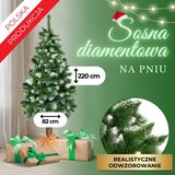  Umjetno božićno drvce – Dijamantni bor na panju 220 cm | shoptok.hr