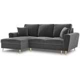 Cosmopolitan Design Svijetlo siva baršunasti sklopiva/s prostorom za odlaganje kutna garnitura (s lijevim kutom/s ležaljkom) Kyoto – | shoptok.hr