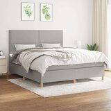  Box spring postelja z vzmetnico svetlo siva 160x200 cm žamet, (20900700) | Shoptok.si