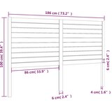  Uzglavlje za krevet bijelo 186 x 4 x 100 cm od masivne borovine | Eponuda.com