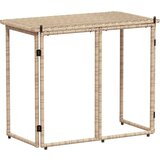 vidaXL Zložljiva vrtna miza Beige 90x51x75 cm Poly Rattan | Shoptok.si