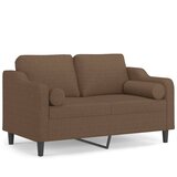  Dvosjed s ukrasnim jastucima smeđi 120 cm od tkanine | shoptok.hr