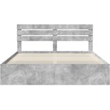 Krevetna konstrukcija Beton 180 x 200 cm Čvrsto borovo drvo Slike