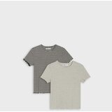 Sinsay Pamučne majice s dekorativnim volanima 2 pack | shoptok.hr