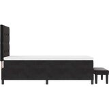  Krevet s Kutnom Oprugom s Madracem i Klupicom Crni 90x190 cm Pliš | shoptok.hr