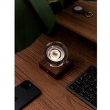 Gingko Temno rjava LED zatemnitvena namizna svetilka iz masivnega oreha s steklenim senčilom (višina 12 cm) Amber – | Shoptok.si