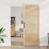 vidaXL drsna vrata s kompletom opreme 93x232 cm trda lesena borovina | Shoptok.si