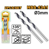  Svrdlo HSS 2mm - 2kom set DBT1200024 INGCO DIN 338 | shoptok.hr