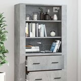  Visoka omara betonsko siva inženirski les, (20653557) | Shoptok.si