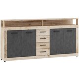 MID.YOU ŠIROKA KOMODA, antracit, barve hrasta | Shoptok.si