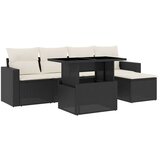 Maison Chic Seti vrtnega pohištva - Vrtna garnitura - Vrtni pohištvo set 6-delna z blazinami črna poli ratan, (21808766) | Shoptok.si