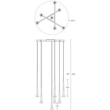 Zuma line P0603-07C-SDB1 - led luster na sajli boston 7xLED/6W/230V crna/zlatna | Eponuda.com