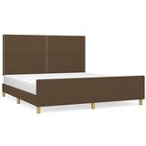 Okvir za krevet s uzglavljem tamnosmeđi 180x200 cm od tkanine | shoptok.hr