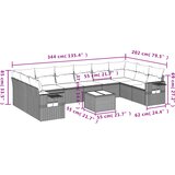  11-dijelni set vrtnih sofa od poliratana s jastucima bež | shoptok.hr