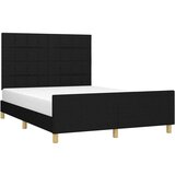  Okvir za krevet s uzglavljem crni 140 x 200 cm od tkanine | shoptok.hr