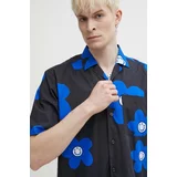 Hugo Blue Bombažna srajca moška, črna barva, 50513855